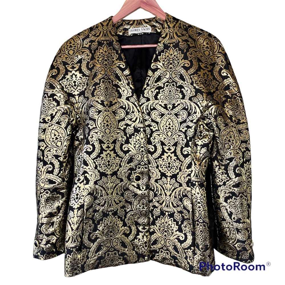 Vintage Gloria Sachs New York Brocade Jacket Size 10